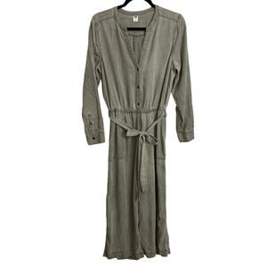 Old Navy Jumpsuit Womens M Frosted Olive Green Waist-Defined Utility Long Sleeve
